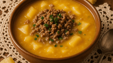 Caldo de mandioca com carne